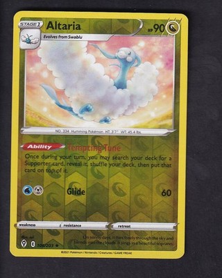 Altaria 106/203 Rare Evolving Skies Pokemon Reverse Holo Near Mint