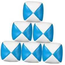 6 Pack Juggling Balls for Beginners, Soft Juggle, White Blue