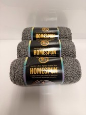 Lion Brand Homespun yarn 6oz 185yds Granite grey gray lot of 3