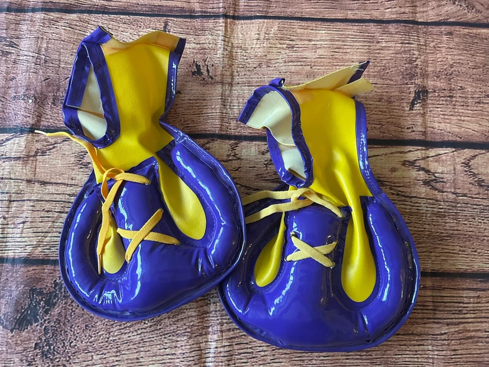 Zapatos de disfraz de payaso morado y amarillo Foto 2 de 4