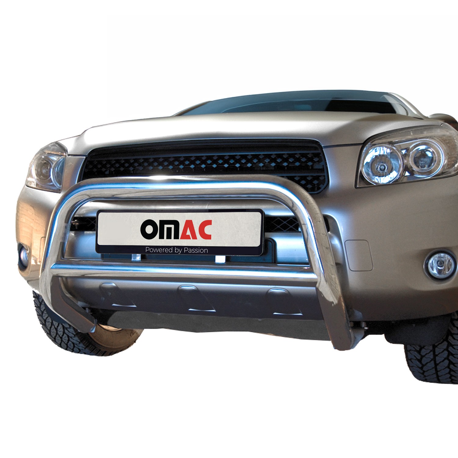 Pare-buffle avant pour Toyota RAV4 2006-2010 en acier inoxydable argenté de 60mm