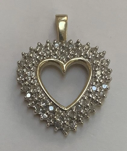 1.00CT Price Drop! Natural Diamond Heart Pendant In 14K Yellow Gold Women's Gift