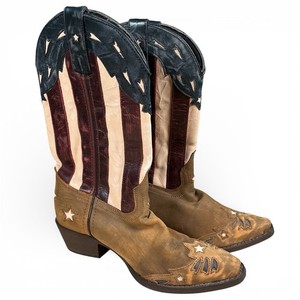 Laredo American Flag Western Cowboy Boots Stars & Stripes Patriotic Sz 9 Women