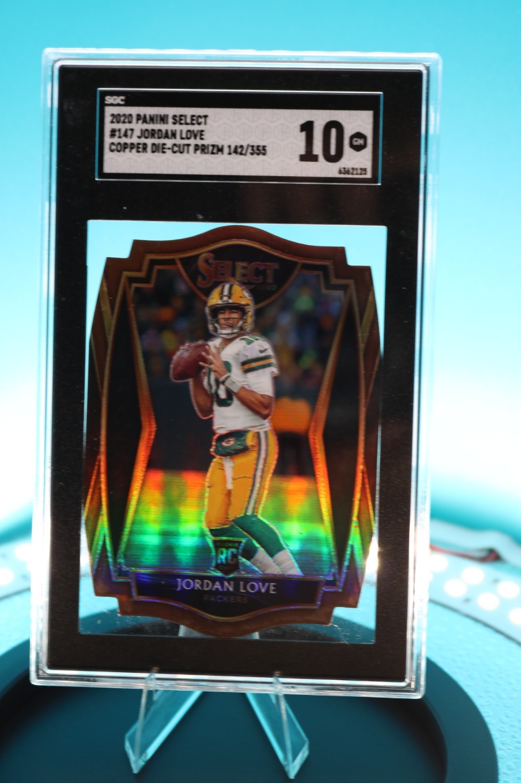 2020 Select - Jordan Love Copper Prizm Die-Cut Premier ROOKIE 🔥 #142/355 SGC 10