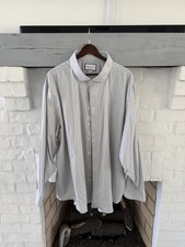 Charles Tyrwhitt White Shirt w/ Grey Check Pattern   Size 20/37 57cm/94cm 