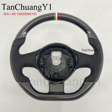 Fit For Lamborghini Gallardo Custom Carbon Fiber Steering Wheel White Stitching