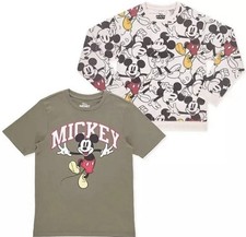 New Mickey Mouse Boys 2Pk Tee and Crew Sweatshirt Set Size 8- B1 