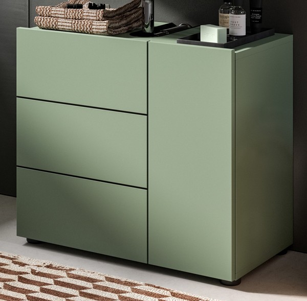 Waschbeckenunterschrank Bad Unterschrank Waschtisch GrüN 60 Cm 2 TüRen Larik-image
