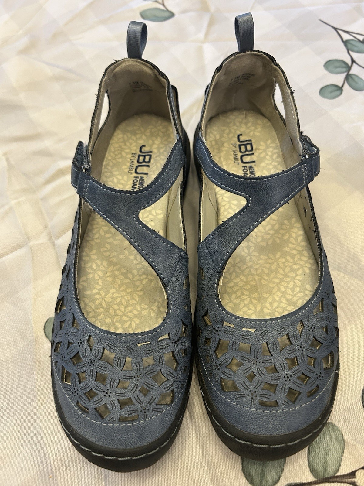 Womens Jambu Bellerose Memory Foam Leather Mary Jane Shoes 7.5 M