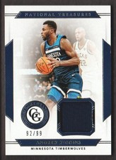 2019-20 National Treasures Basketball Game Gear JERSEY #AWG Andrew Wiggins 92/99