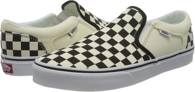 VANS CLASSIC SLIP ON CHECKERBOARD Shoes Sneaker BLACK/ WHITE Men 6 Women 7.5
