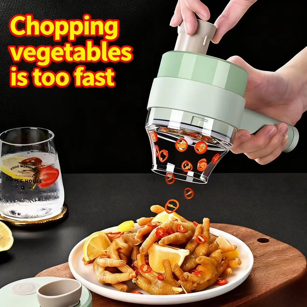 Electric vegetable slicer, grinder, fast chopping, easy to clean
