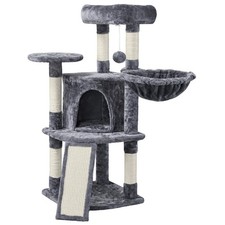 Cat Tree, 42in Multi-Level Cat Furniture with Perch, Scratching Posts, Hammock