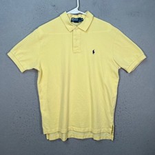 Polo Ralph Lauren Mens Medium Yellow Short Sleeve Polo Shirt 100 Cotton