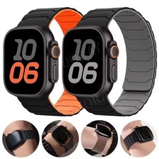 Silicone Magnetic Loop Watch Band For Apple Watch 12 11 10 9 8 7 6 5 SE3 Ultra 4
