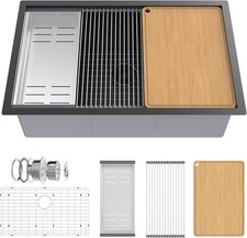 30"L x 19"W x 10"H Stainless Steel Undermount Kitchen Sink with Drying Rack NEW