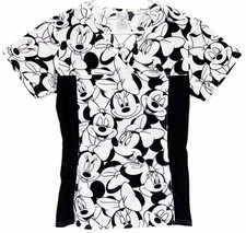 Disney Women V-Neck Medical Scrub Top Minnie Mouse Print 724841063481