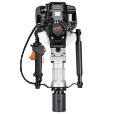 37.77cc 4-Stroke Gas-Powered T Post Driver & Piling Pounder with 2 Head