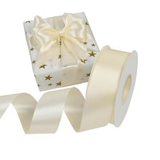 Double Ivory Satin Ribbon 1-1/2 Inch X 50 Yards Polyester Ribbons for Gift Wr...