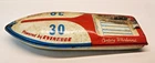 Vintage 1940s Ohio Art 10" Tin Century Whirlwind Speed Boat Evinrude No.30