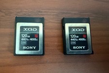  2x TWO CARDS -Sony XQD Memory Card 120GB G Series 400MB/s - Used