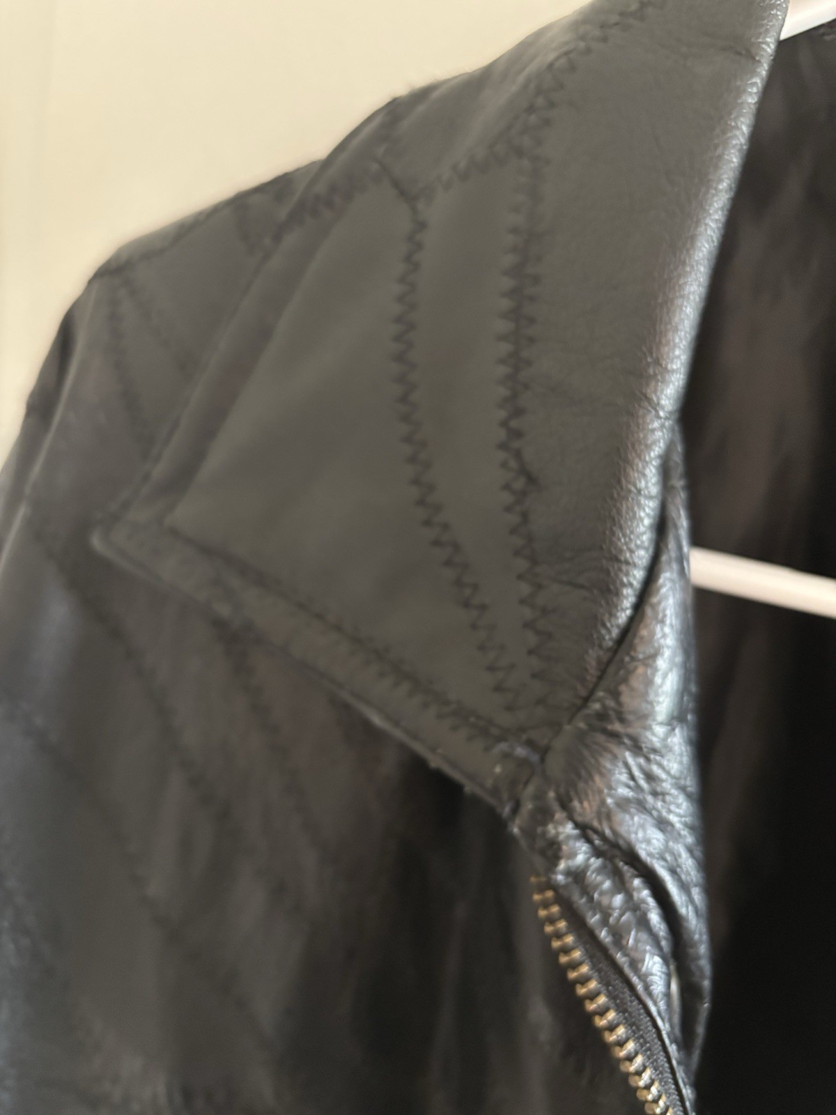 LeWorld Vintage Patchwork Leather Jacket Size XL - image 4