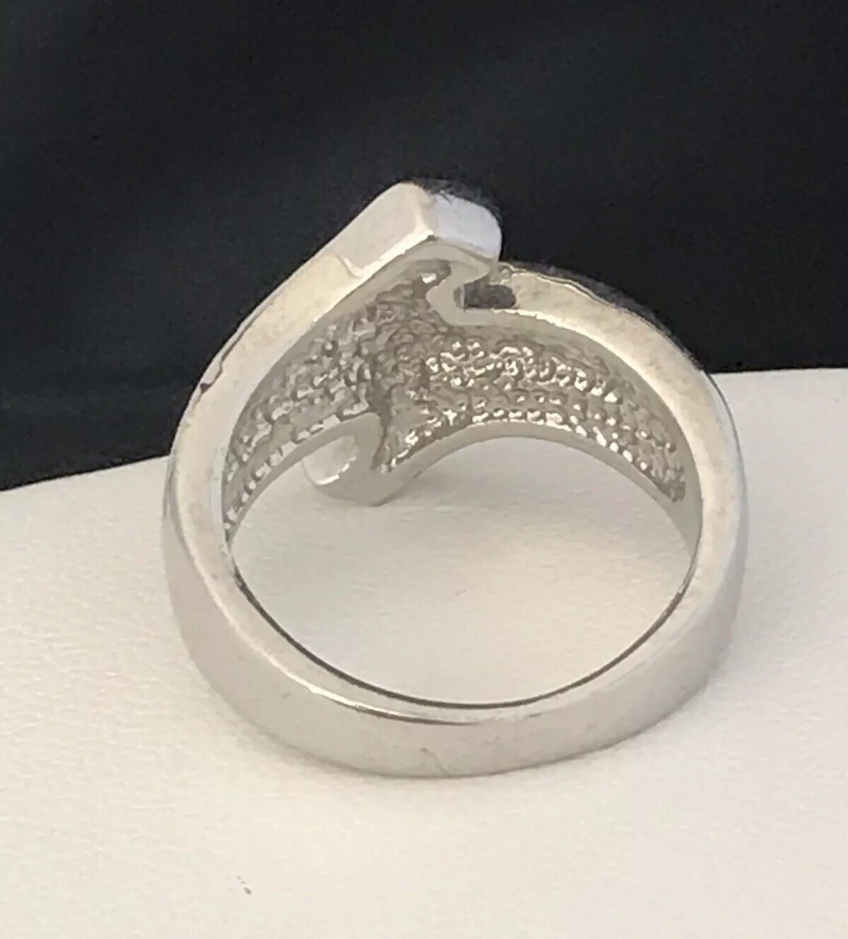 New Designer Statement Ring Silver Tone Crystals … - image 6