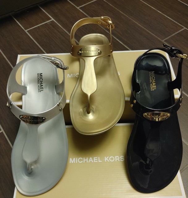 michael kors black and gold sandals
