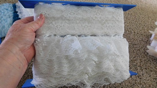 25-601 Yards Vintage Cluny Ruffled Wide Fancy Sewing Craft Lace White Blue Green - 第 6/6 張圖片