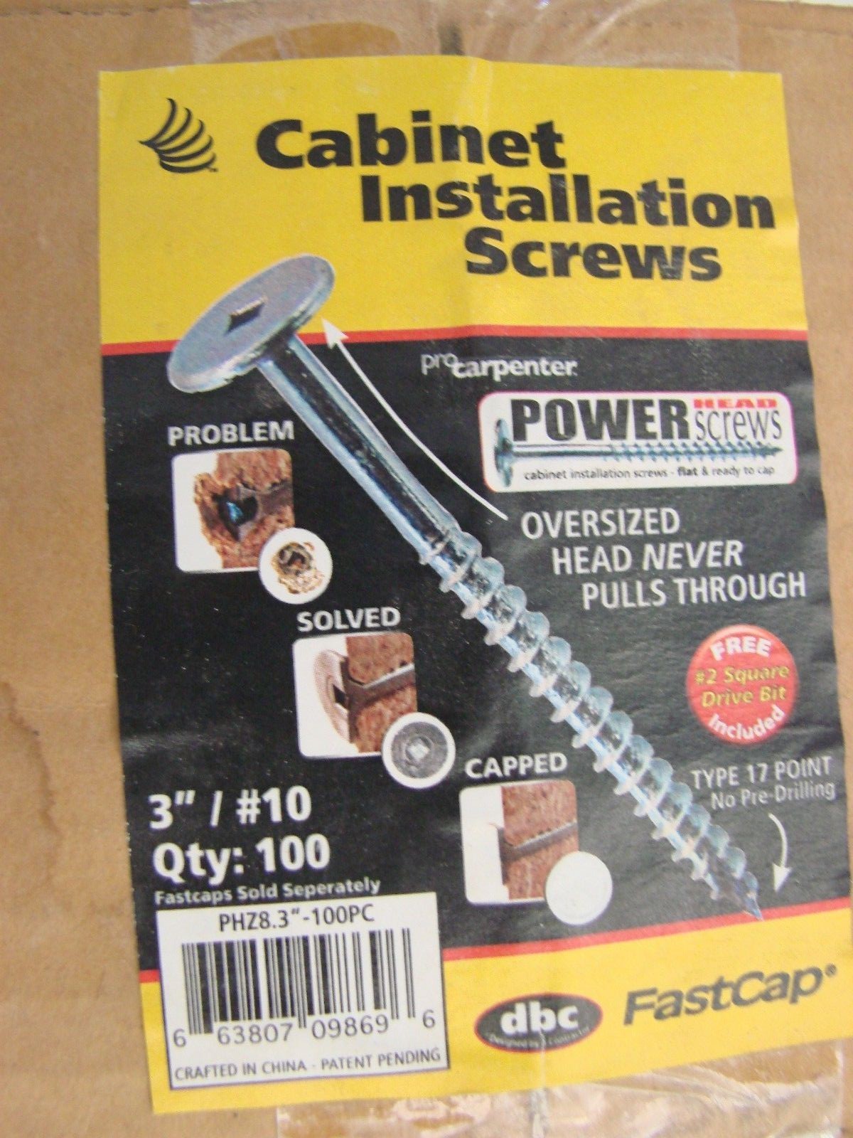 FASTCAP PHZ8.3 ,100 PC PowerHead 3" Screws eBay