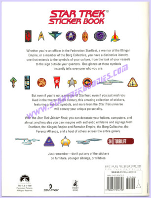 MINT 1999 Star Trek STICKER BOOK Michael & Denise Okuda, Drexler