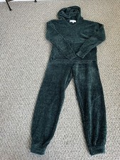 Society  Stitch Green Hooded Sweater and Pant Set, Girls XL, Excellent Cond.