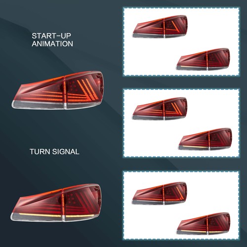 Full Led RED Tail Lights For Lexus IS250 350 ISF 2006-13 Rear Lamps Animation 2X - Picture 3 of 9