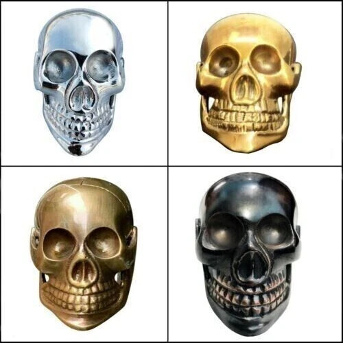 Victorian Antique Nautical Solid Brass Skull Hand… - image 1