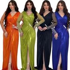 Elegant Women Evening Gown Abaya Dubai Kaftan Long Maxi Dress African Cocktail