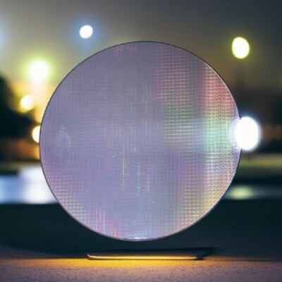 12inch CPU Wafer Pendulum Piece Photoetching Circuit Chip Silicon Wafer+Bracket