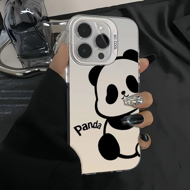 Cute Panda Pattern Phone Case For iPhone 16 15 Pro Max 14 13 12 Mini 11 XR XS 7 - Image 4 of 4