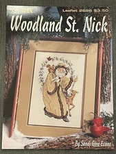 NEW VINTAGE Woodland St Nick - Leisure Arts 2686 Cross Stitch Chart 1995