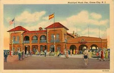 Postcard New Jersey Municipal Music Pier Linen 1940