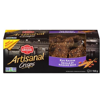 4 X Boulangerie Grissol Artisanal Crisps Rye Raisin 150g Each 