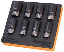 FRANKIN 6 POINT 1/2"DR SEMI DEEP THIN WALL IMPACT SOCKETS 17MM - 27MM XFI8SD
