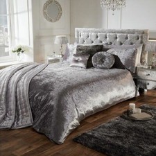 Image of Luxury Crushed Velvet Duvet Cover Quilt Soft Cosy Bedding Set & Pillowcases All 
