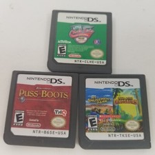 Lot of 3 Nintendo DS Games - Little League World Series/Puss in Boots/Dinosaurs