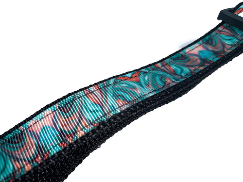 Teal Swirl collar 3/4 inch width adjustable cute dog collar - Picture 6 of 6