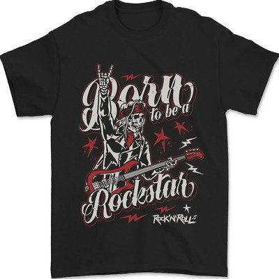 Born To Be A Rockstar Lustig Rock Musik Gitarre Herren 100% Baumwolle