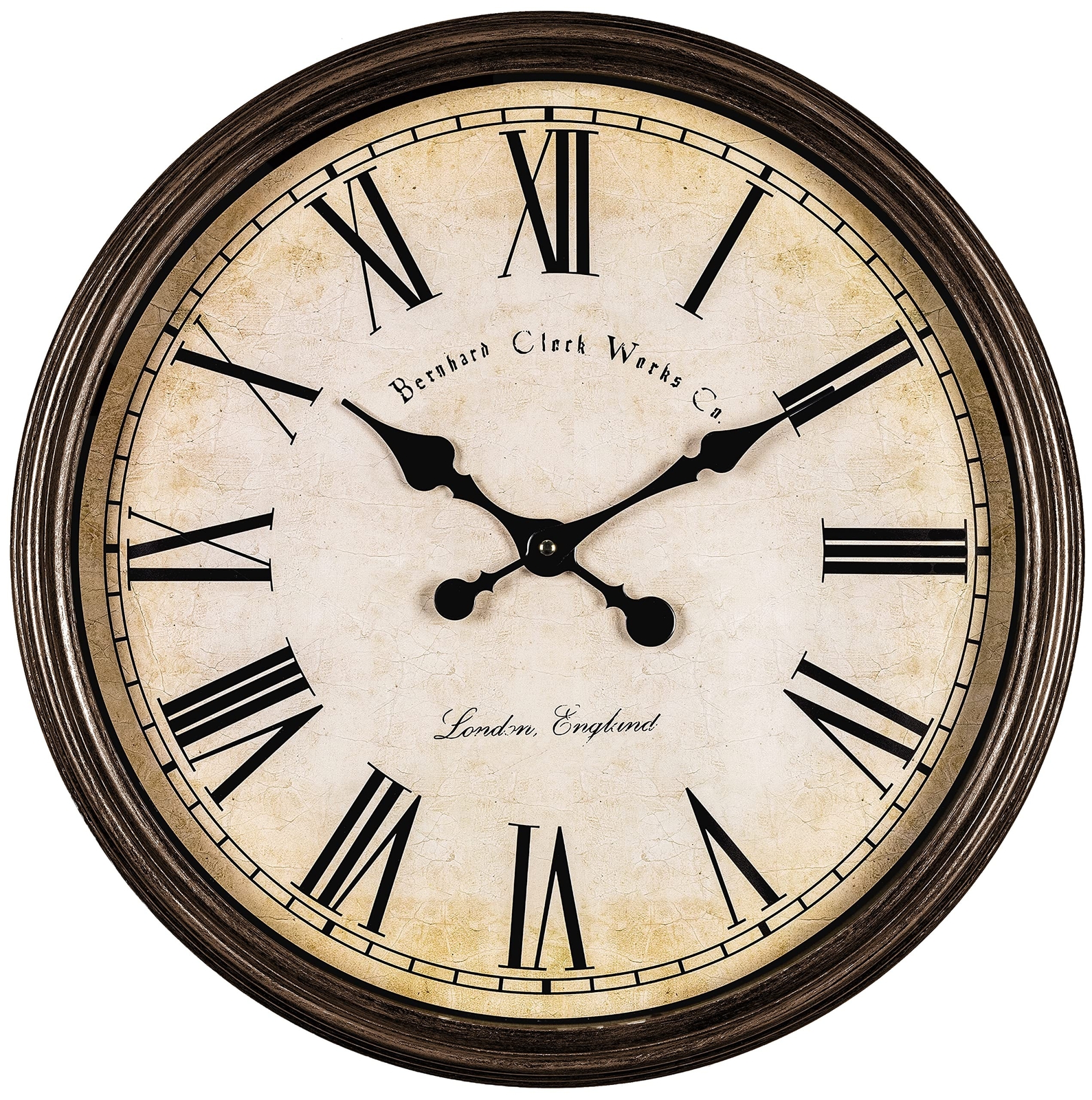 Bernhard Products Large Decorative Wall Clock 20 Inch Silent Non Ticking Batt...