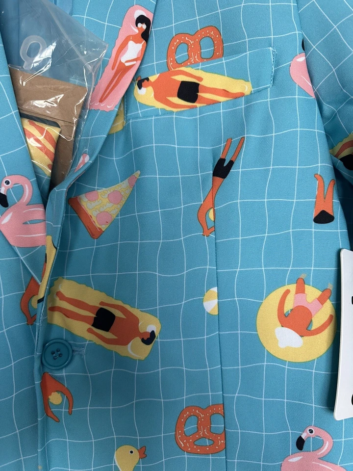 Tipsy эльфов бассейн вечеринки мужской блейзер/костюм куртка с галстук 38J новый с Ярлыками - Изображение 4 из 4