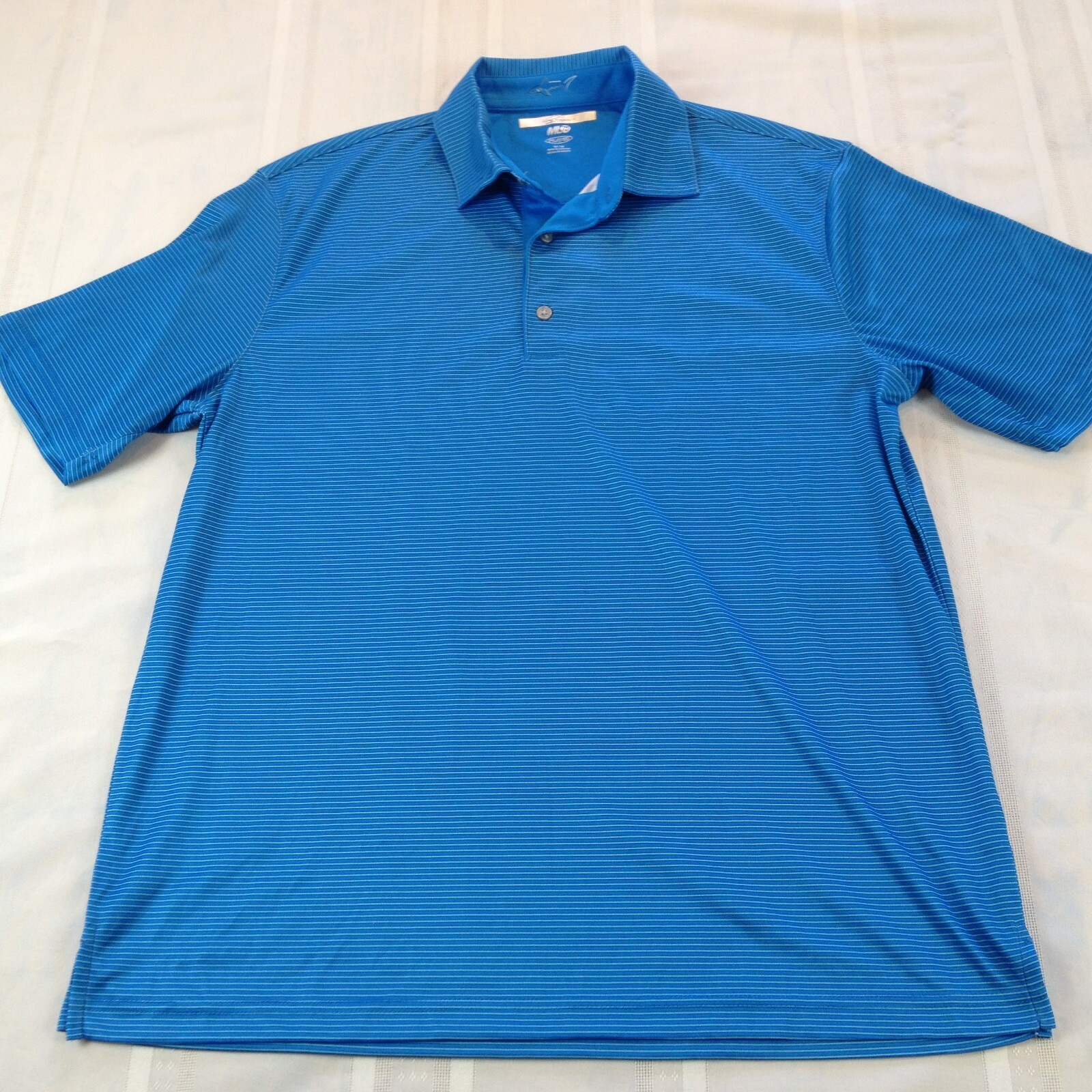 GREG NORMAN Quarter Button Pullover Teal Striped … - image 2