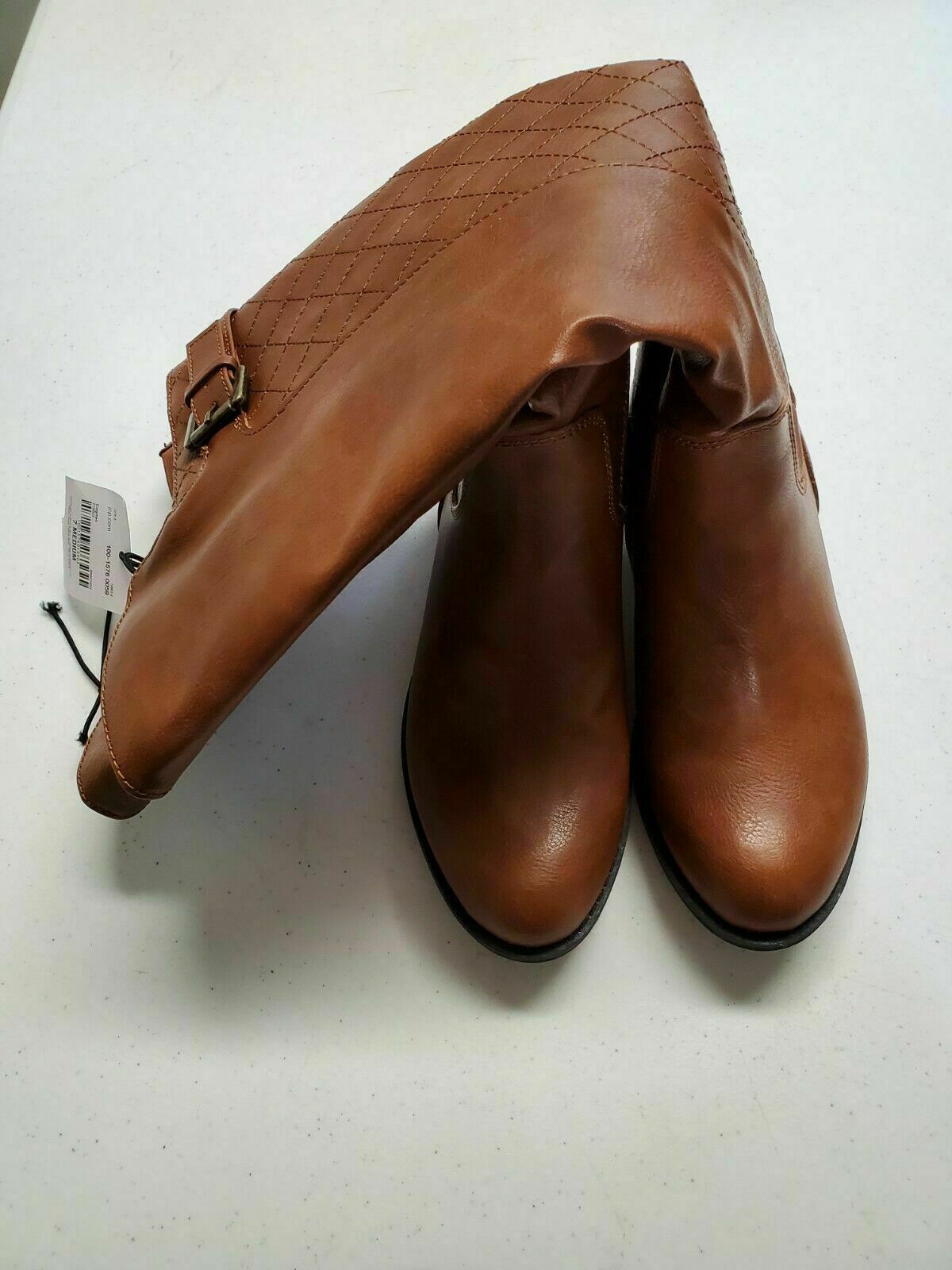 St. John’s Bay women's DEER RIDING Boots ~COGNAC TAN ~2" Block Heel