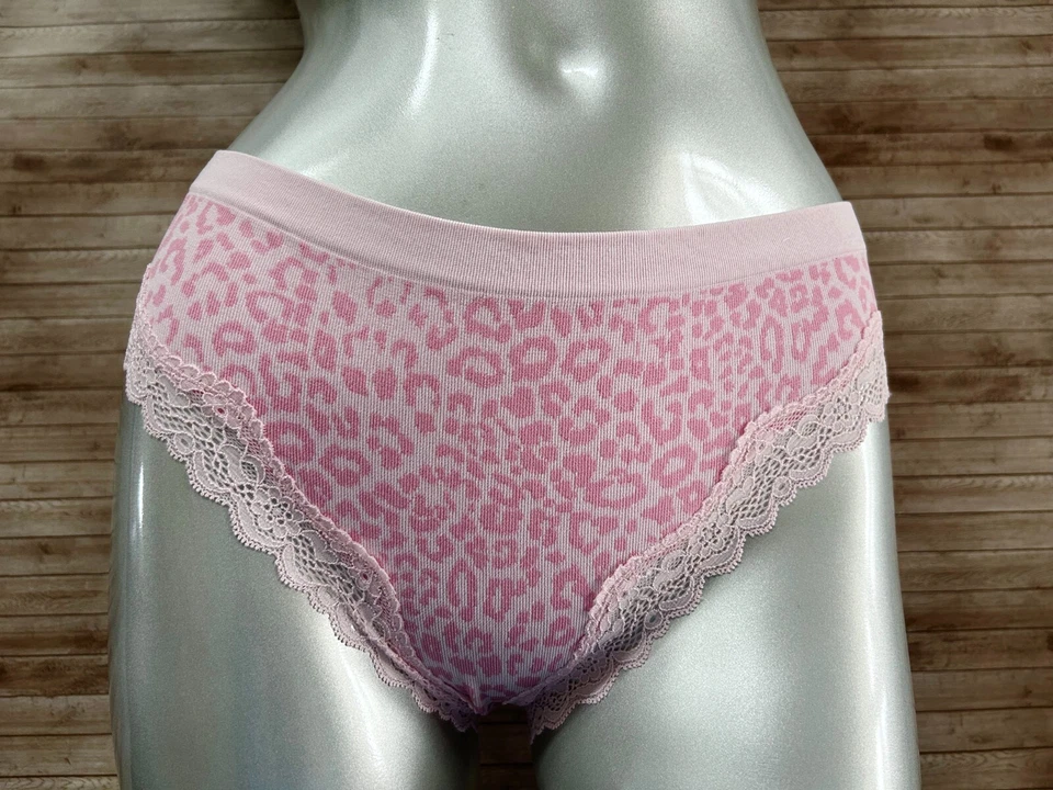 Nuevo con etiquetas Braguita de Bikini Victoria's Secret Sin Costuras Ribete de Encaje Rosa Estampado Animal L Foto 3 de 4
